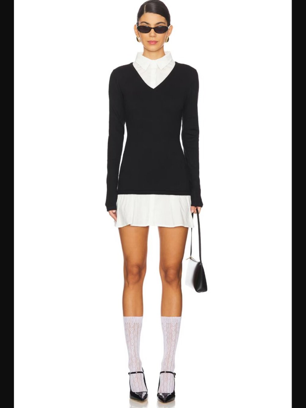 LIONESS X REVOLVE Preppy Quiet Luxury Femme Collared Mini Dress Sz. M NWT